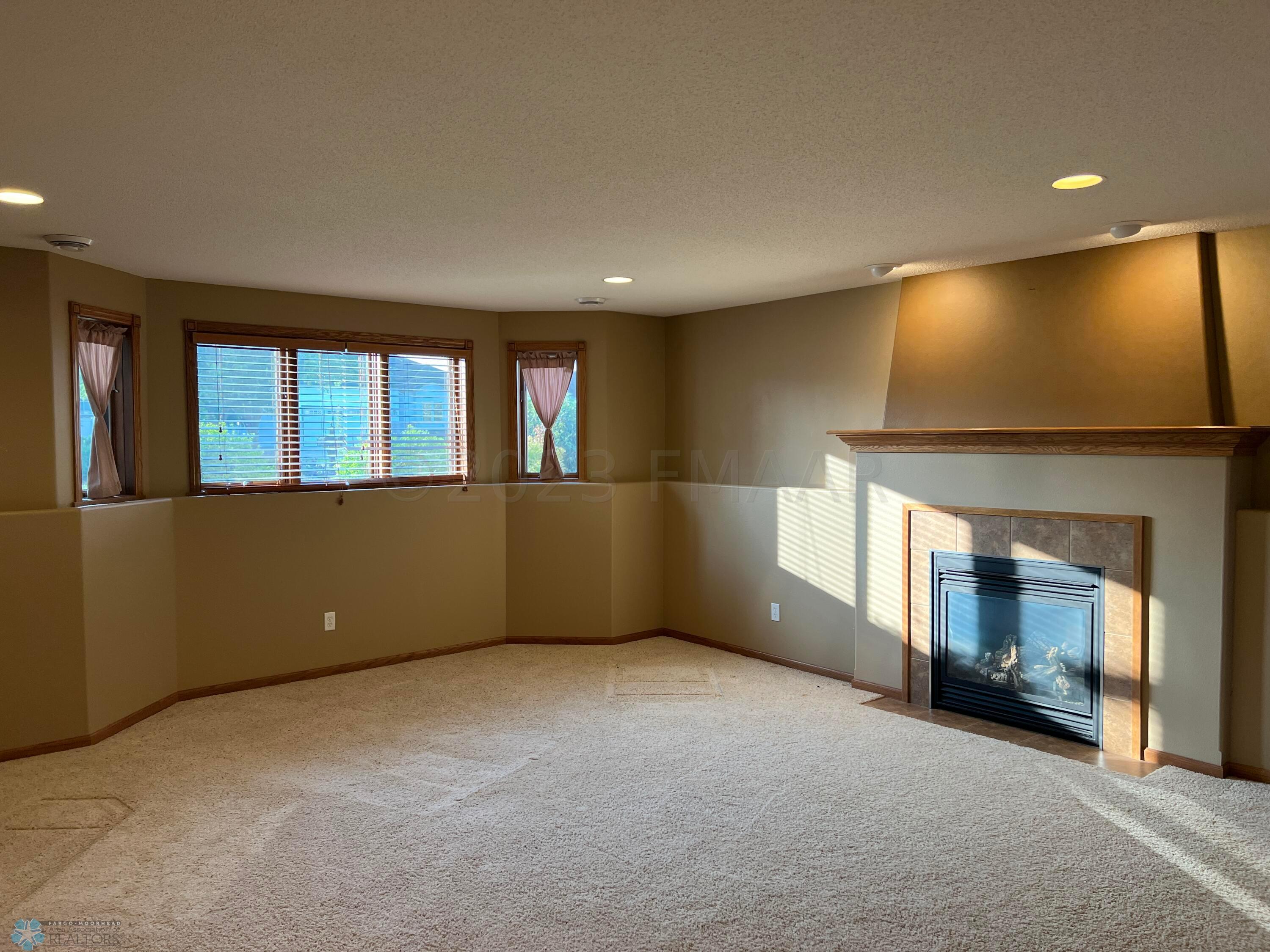 Family room with gas fireplace