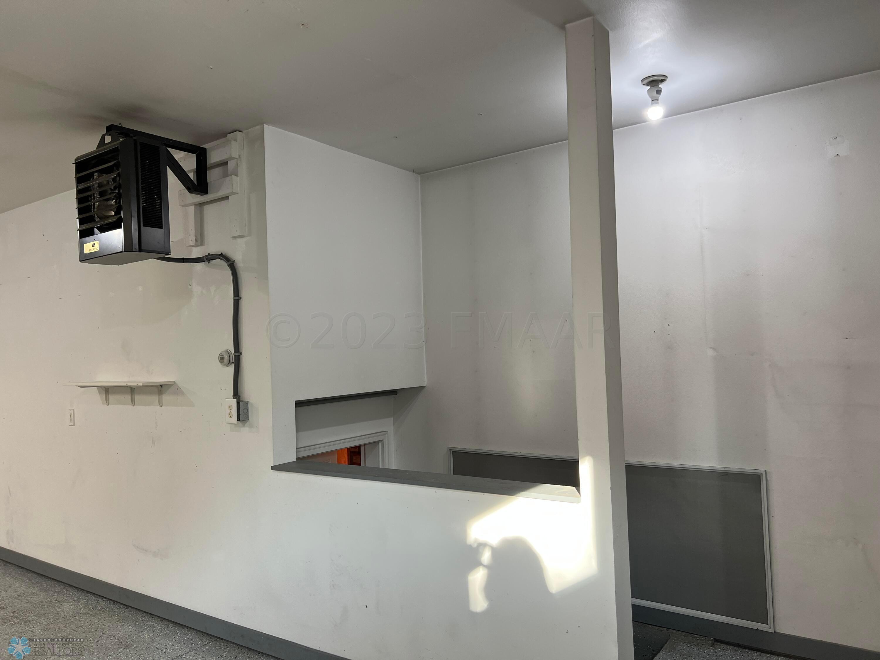 Garage heater and steps to basement