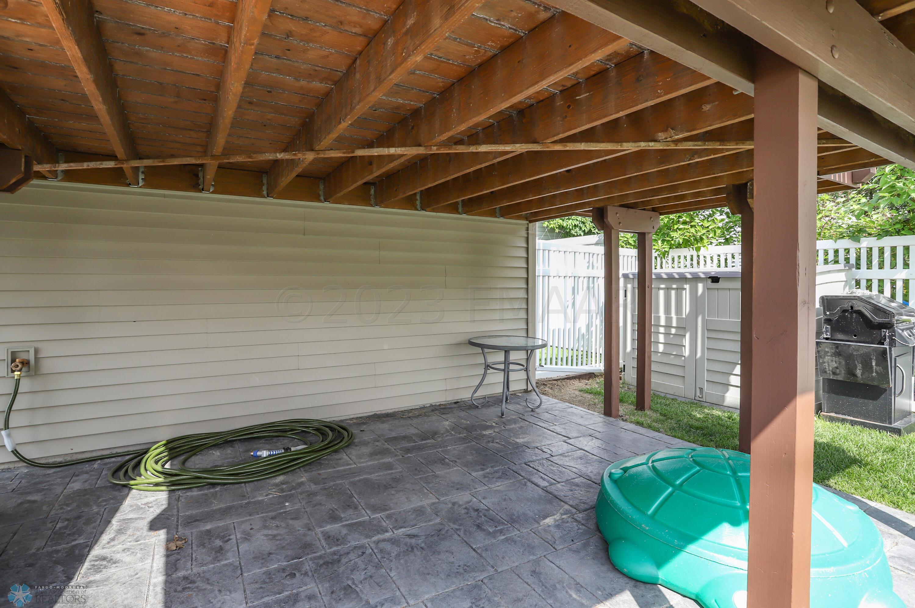 Poured concrete patio