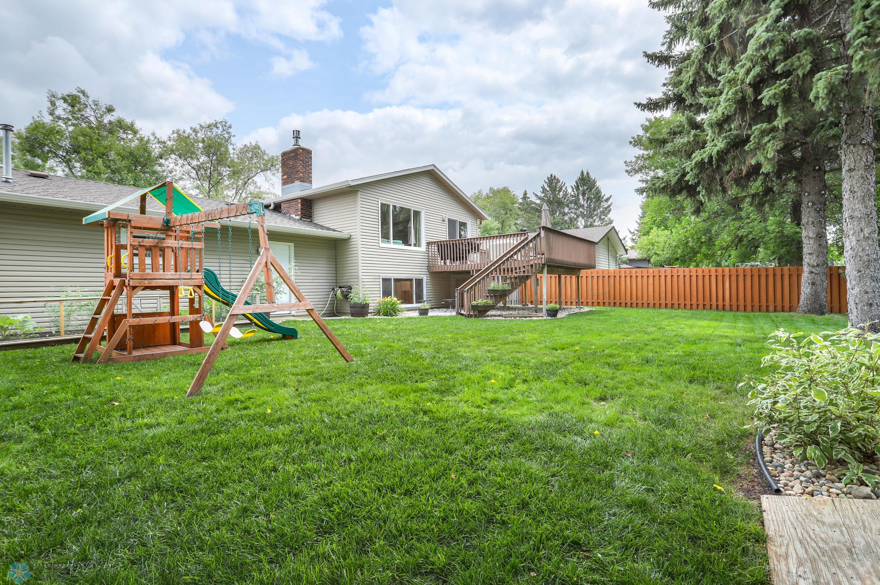 Fully fenced backyard