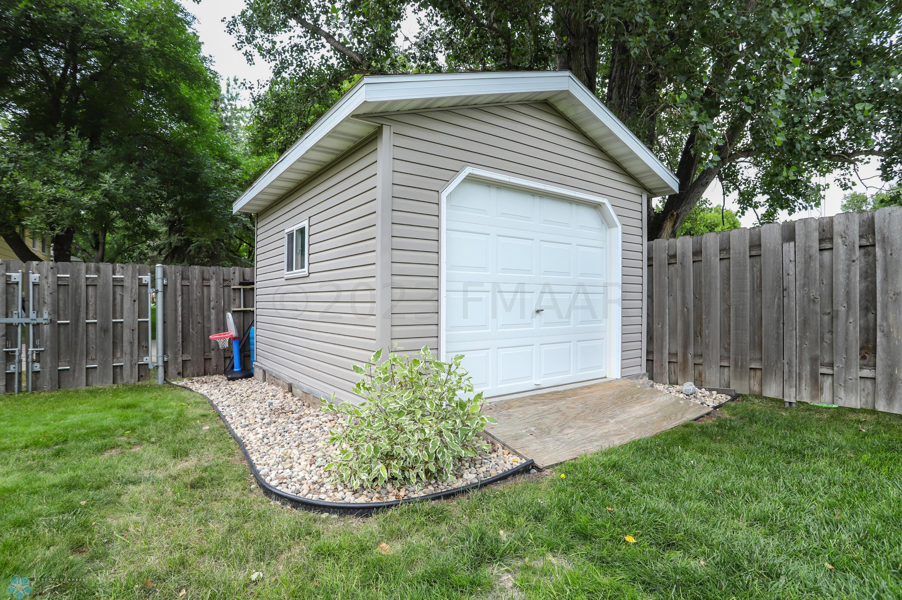 Shed with overhead door