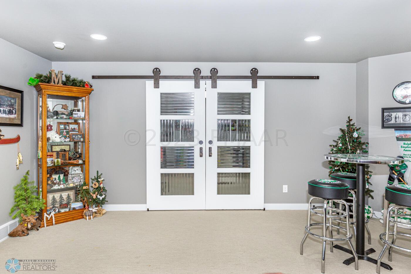 Barn doors to bedroom/den