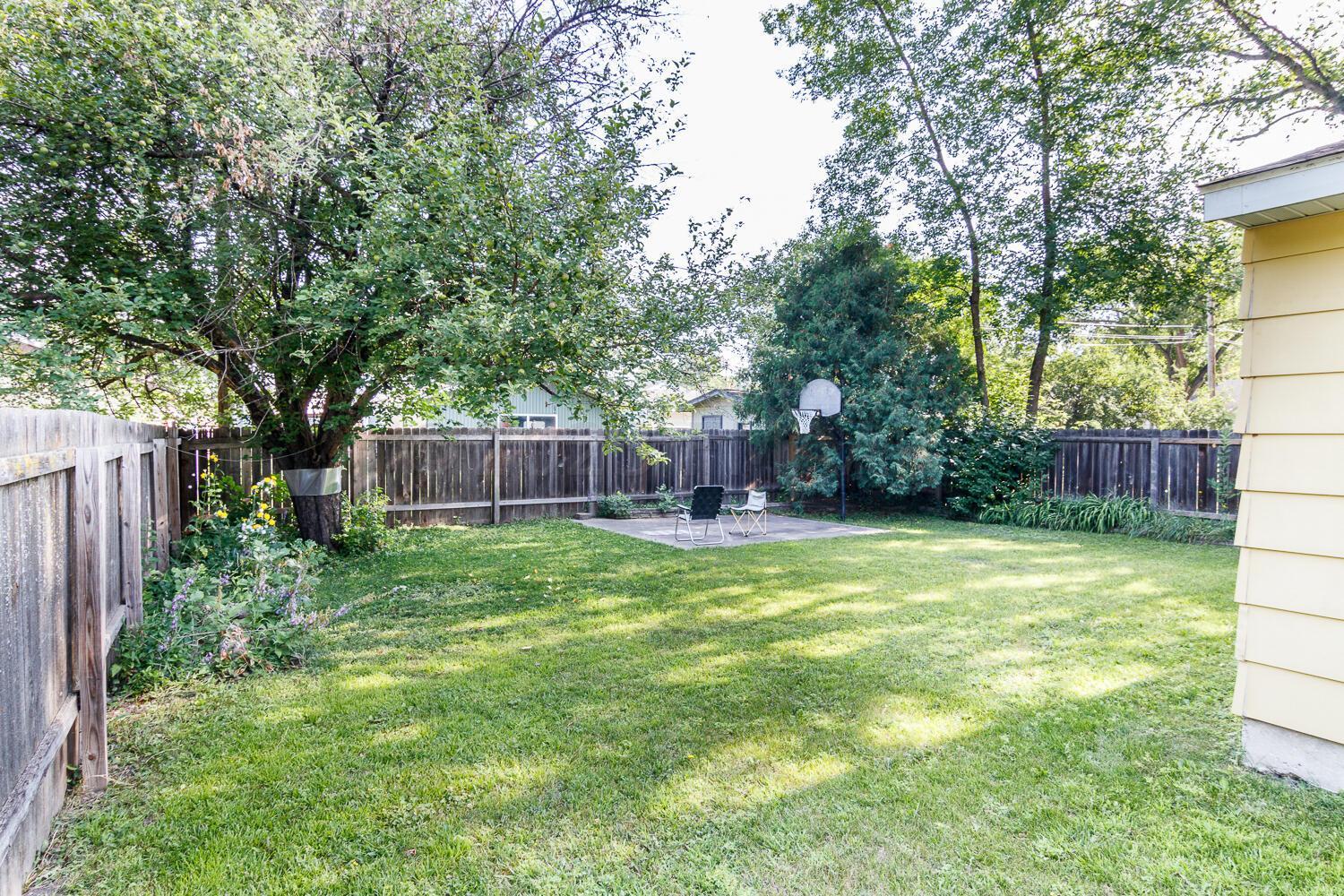 Fenced in backyard