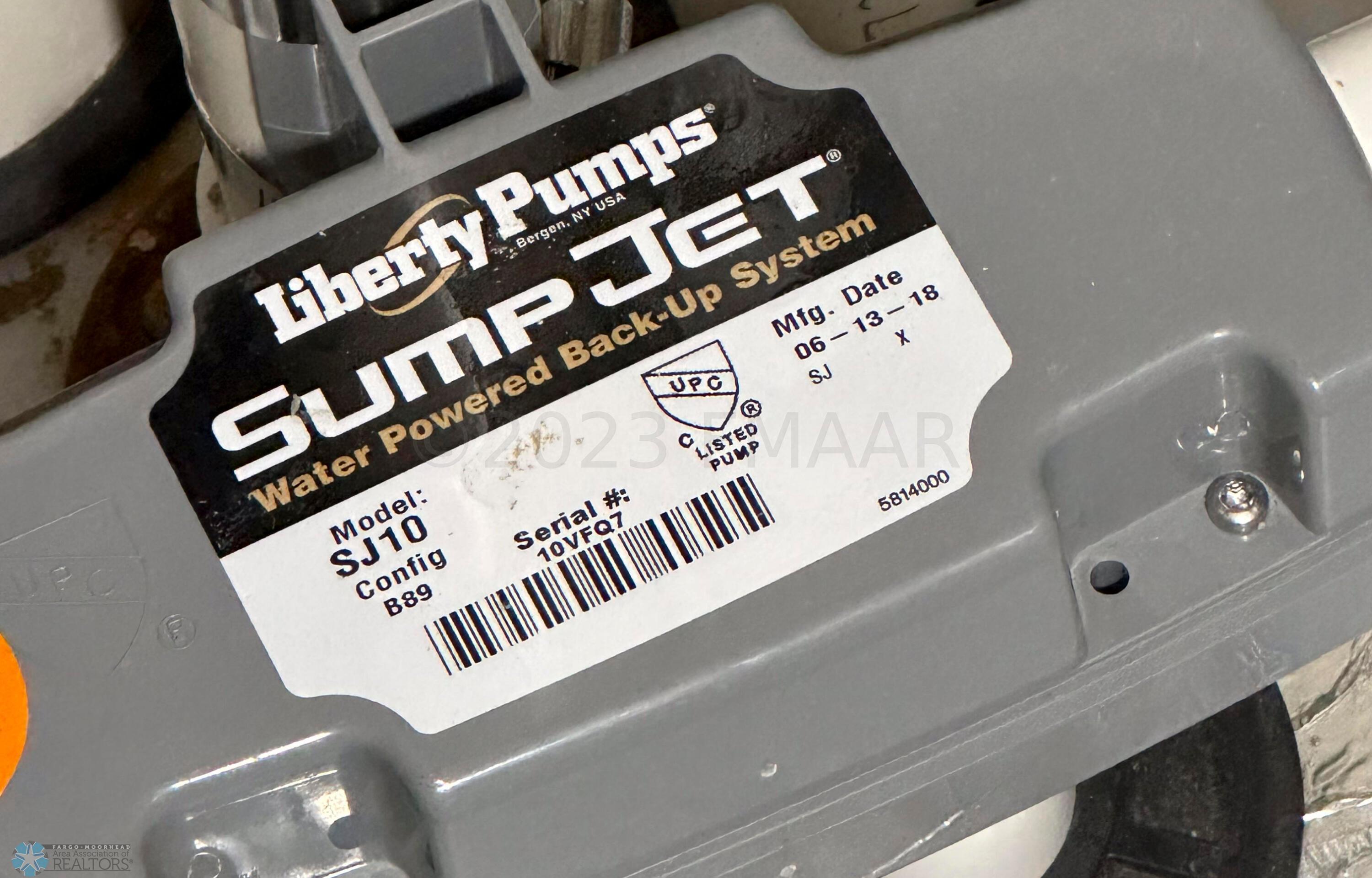 Water powered sump backup
