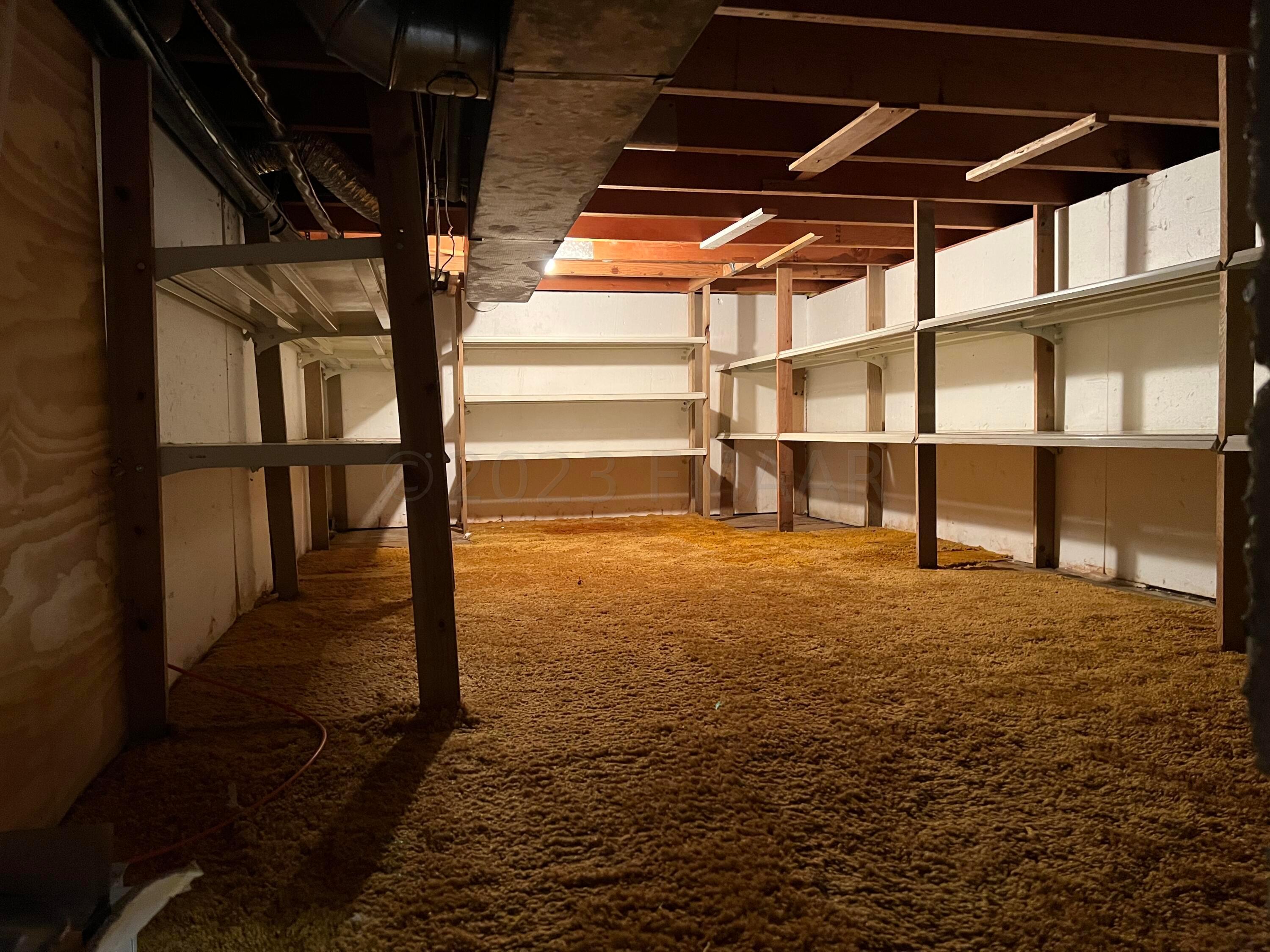 Crawl space/storage under laundry room