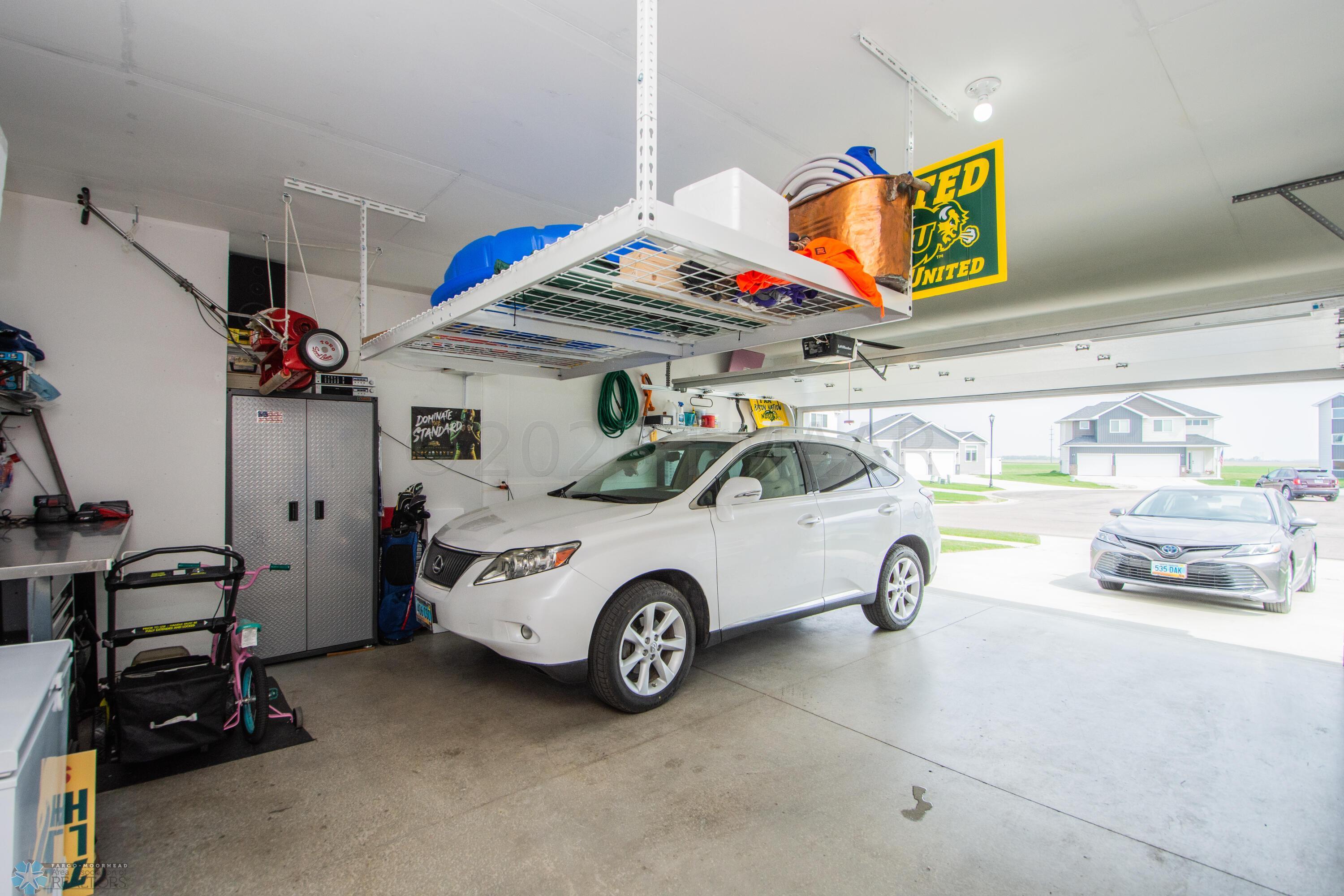 Garage with Hanging Shelf