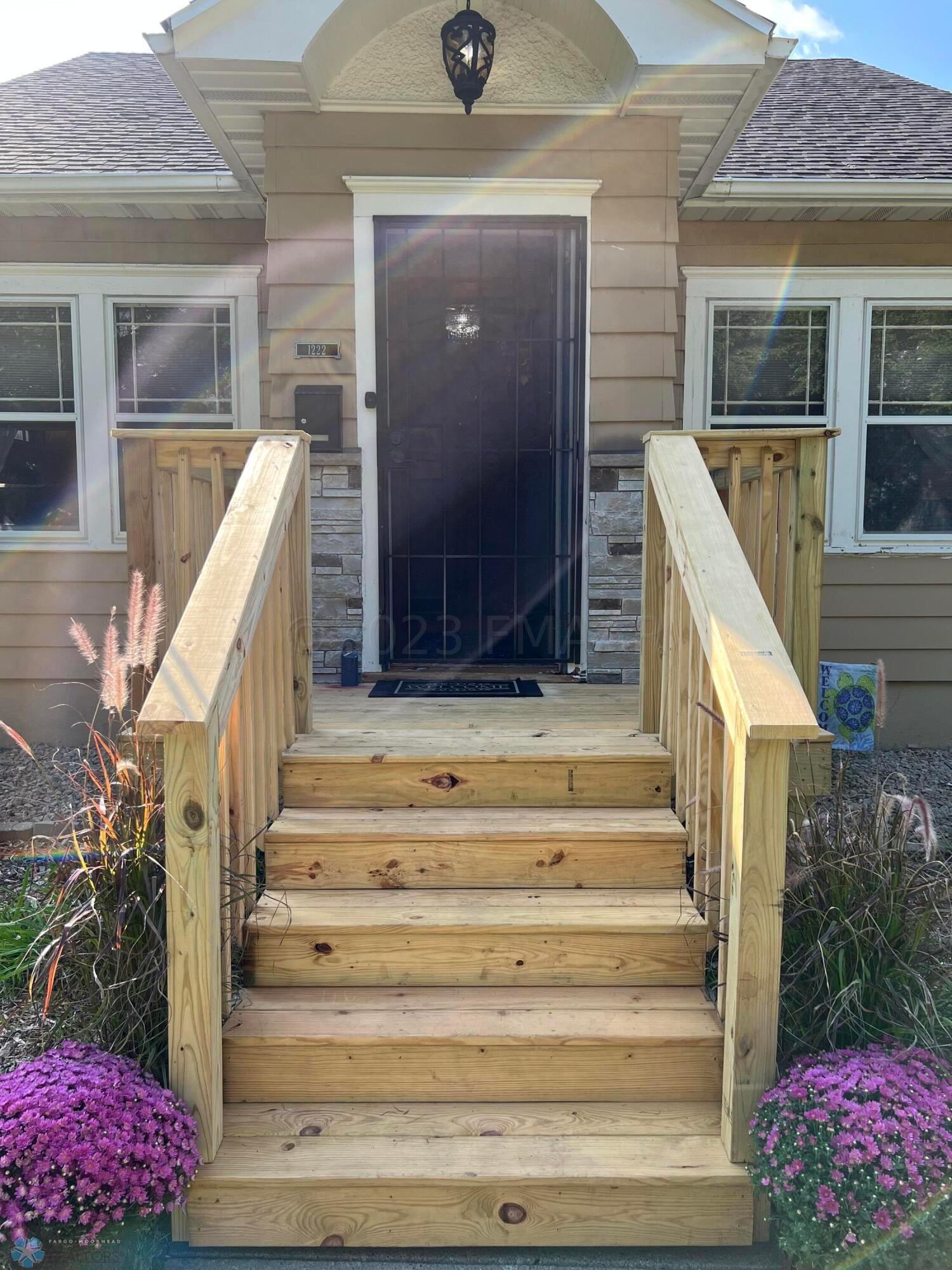 new close up of front steps