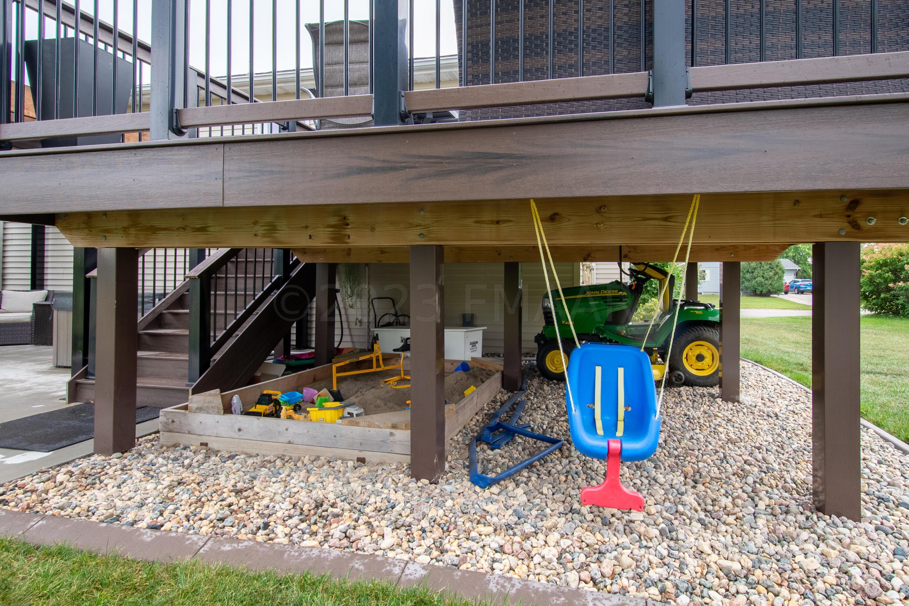 Under deck storage/sandbox
