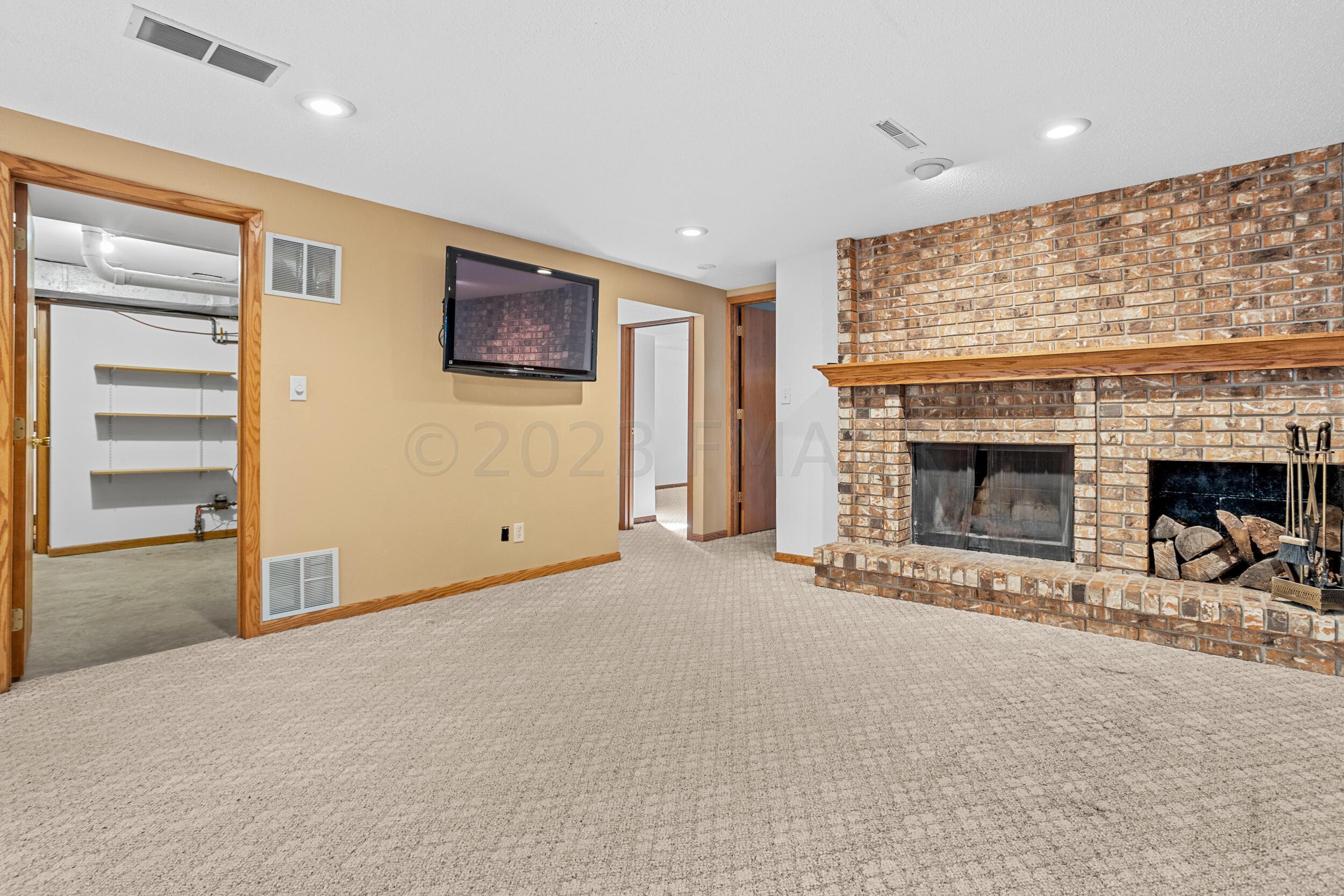 Wood burning fireplace