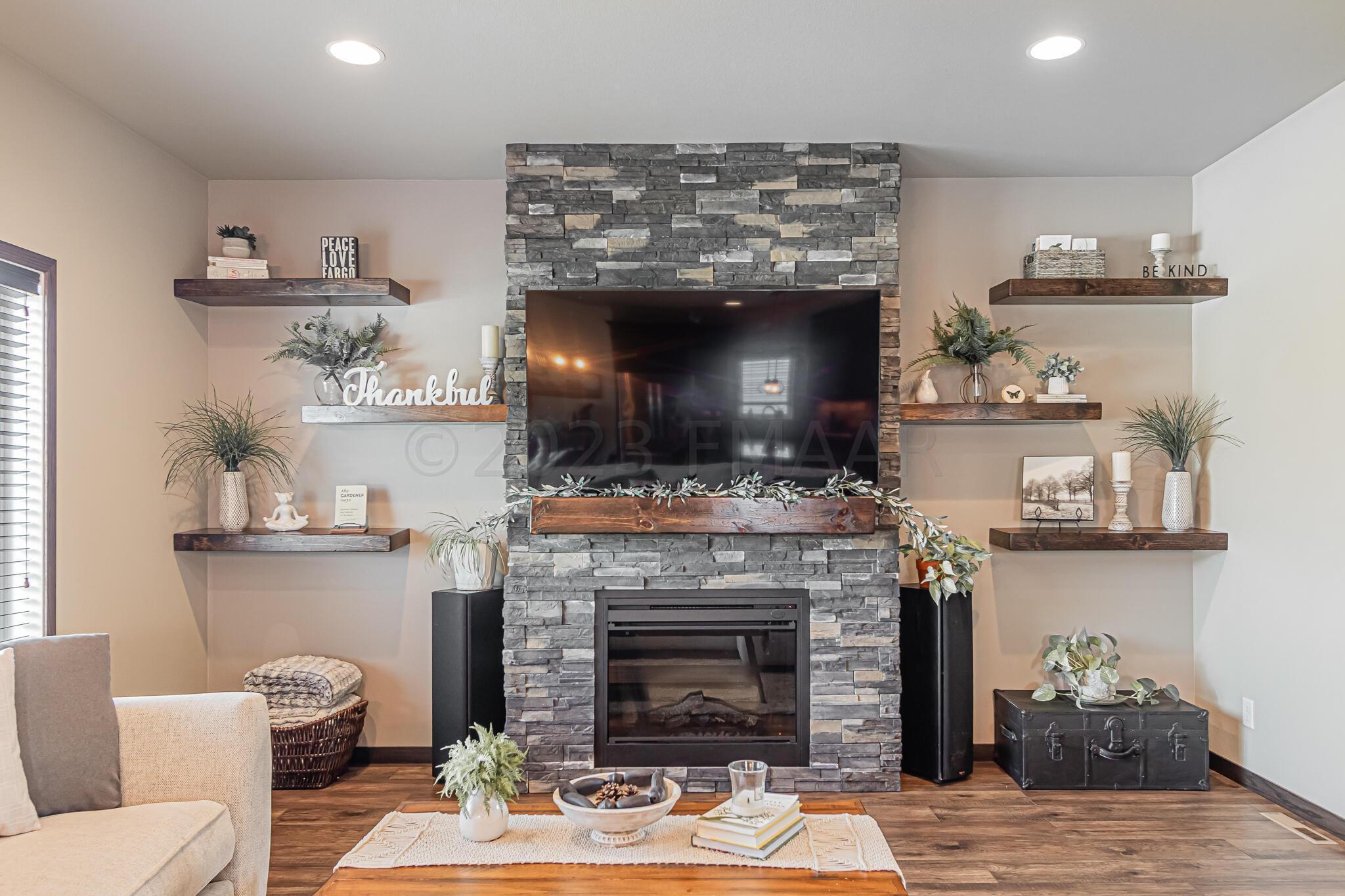 Living room fireplace