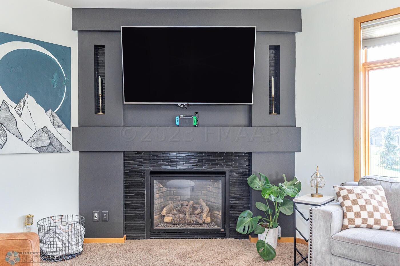 Gas fireplace living room