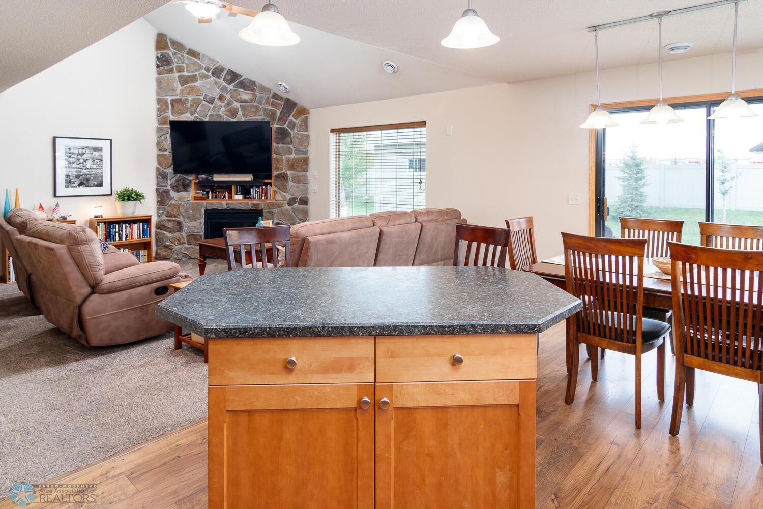 Vaulted ceiling in living room