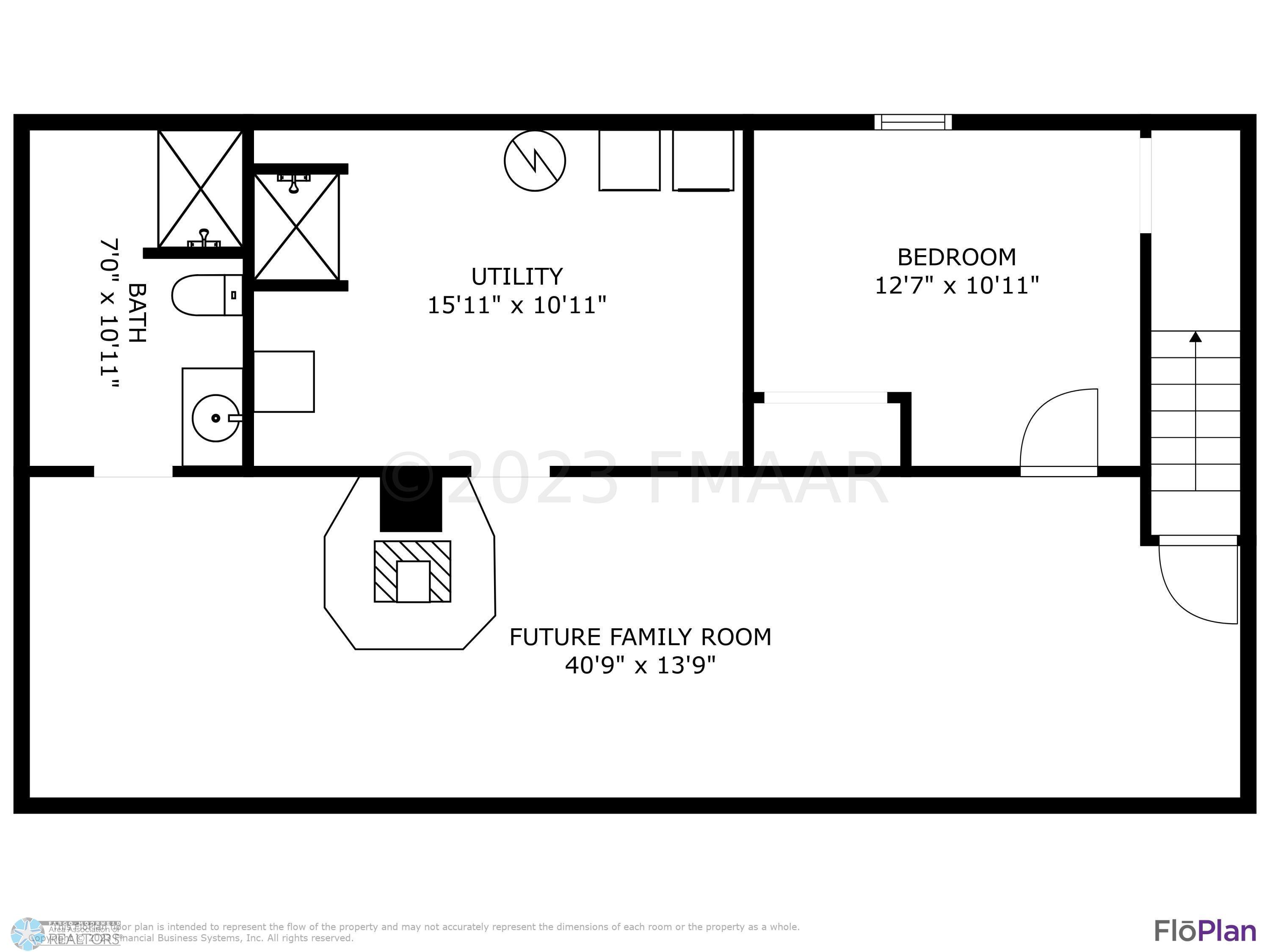 Basement floorplan with dimensions