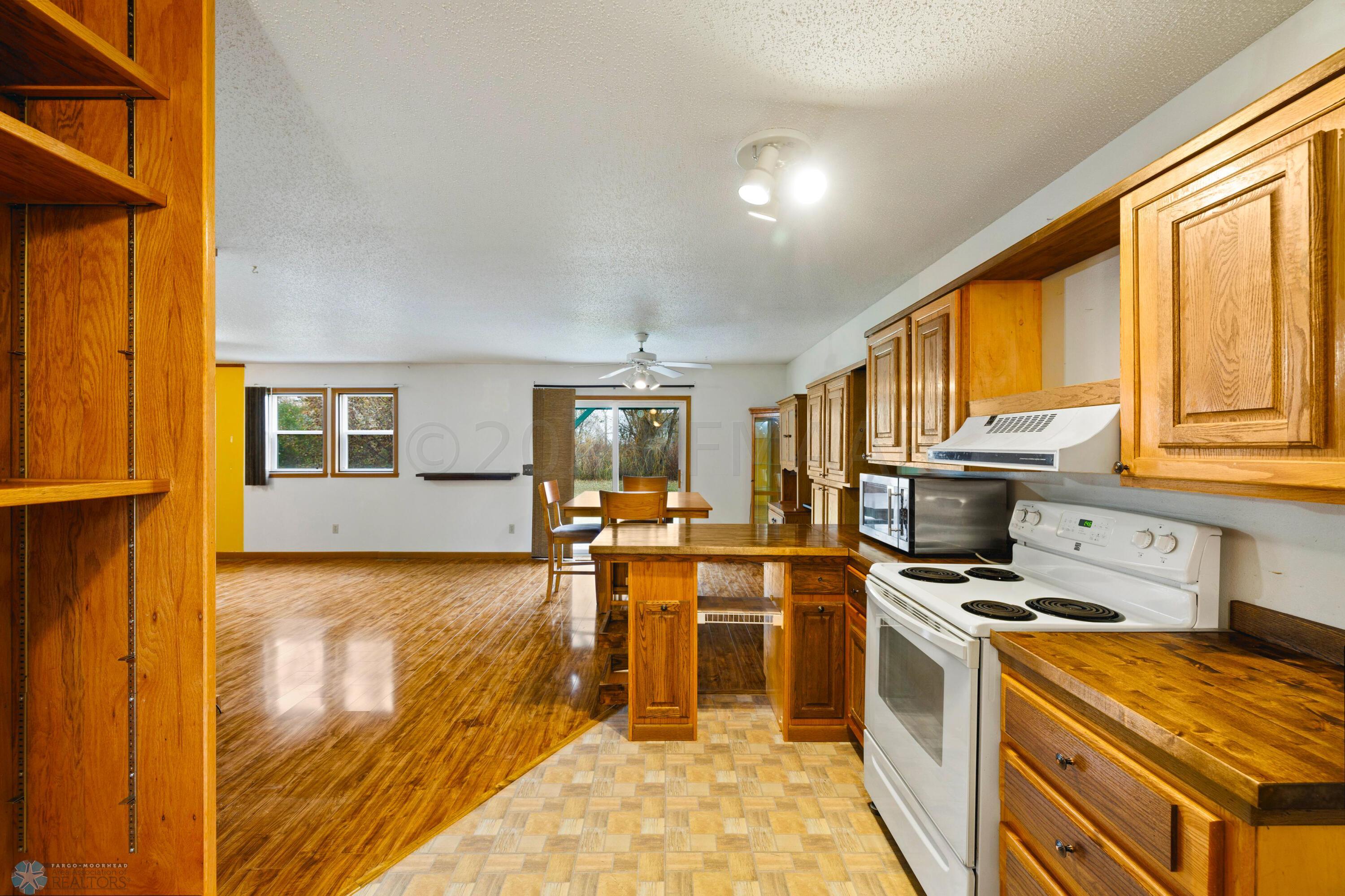 Kitchen overlooking dining