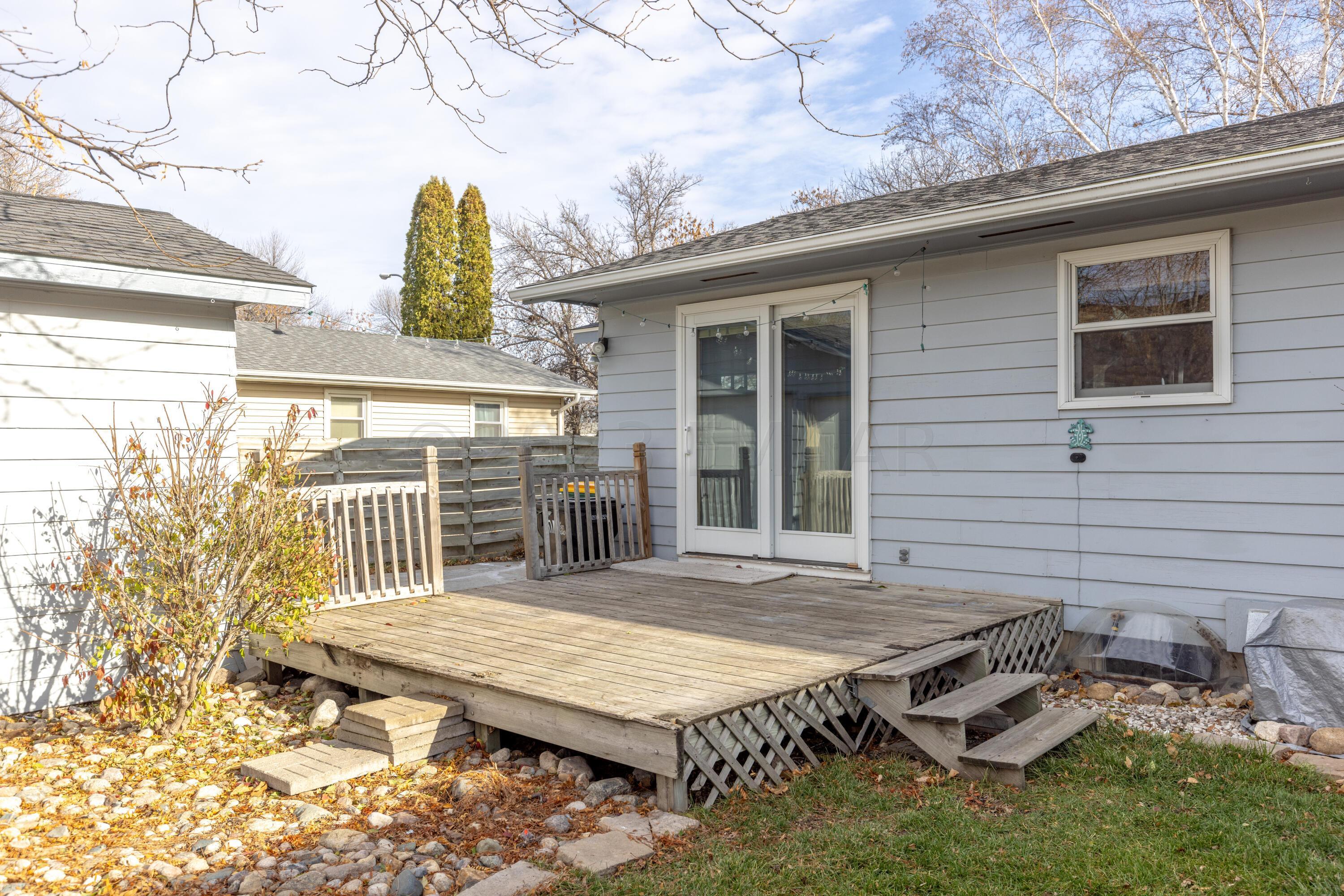 Backyard wood deck