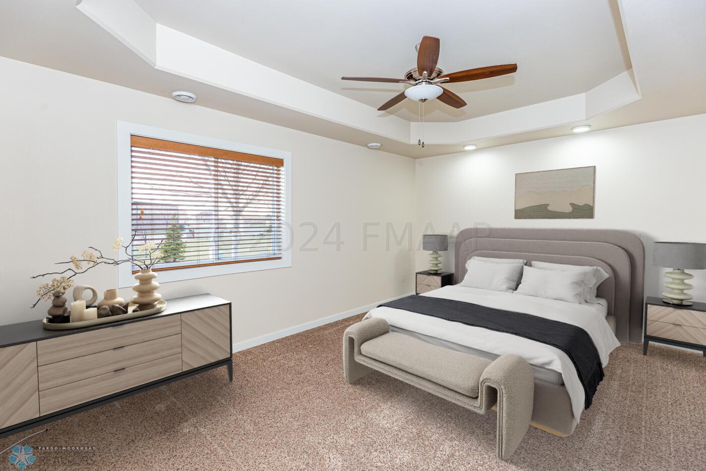 Primary Bedroom Staged