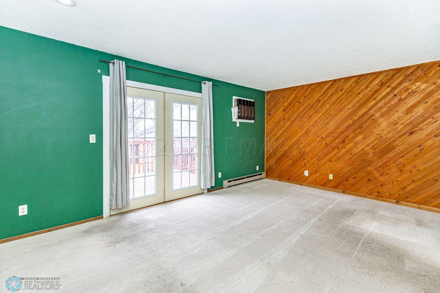 Living Room with french doors to deck