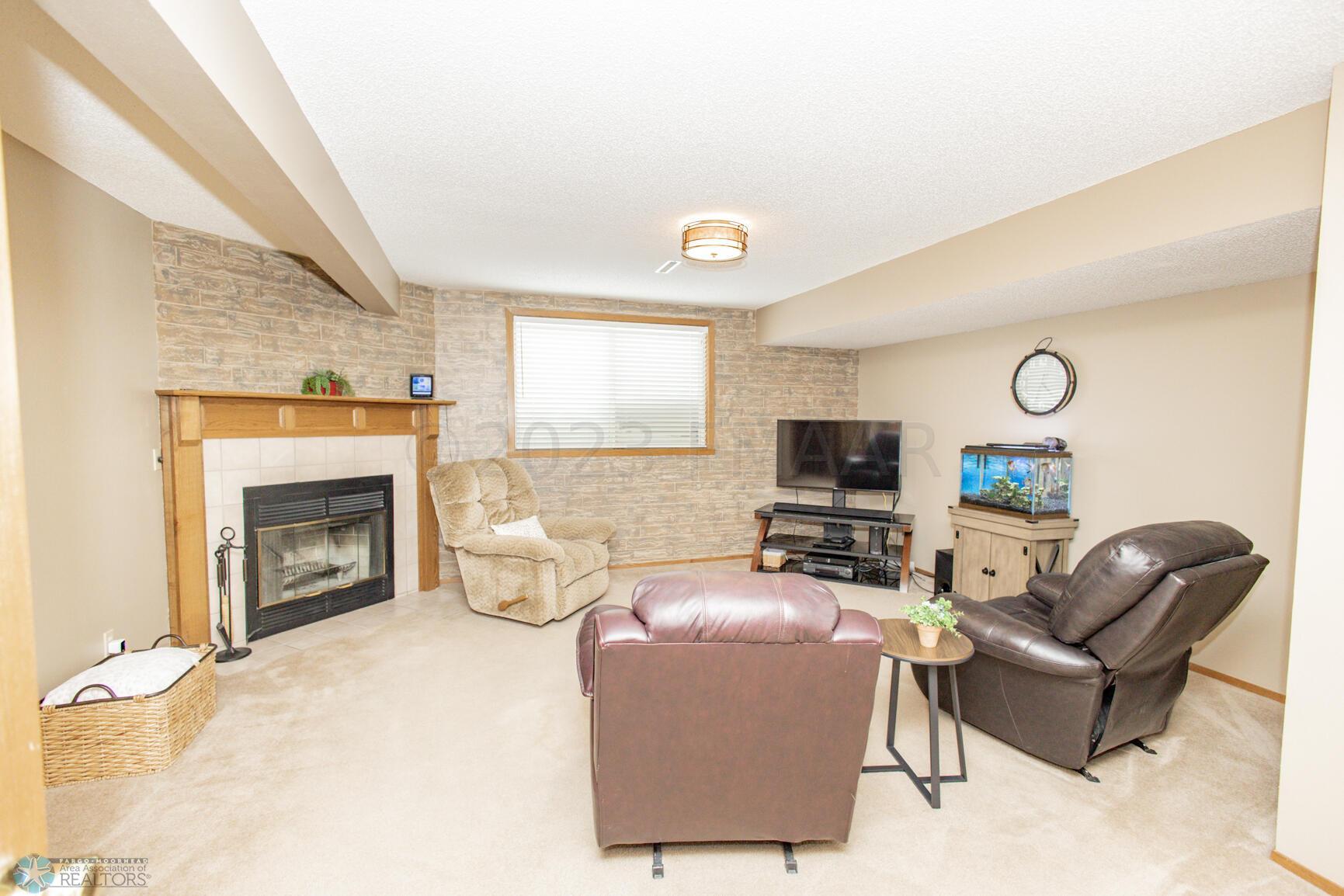 Family room w/ fireplace - lower
