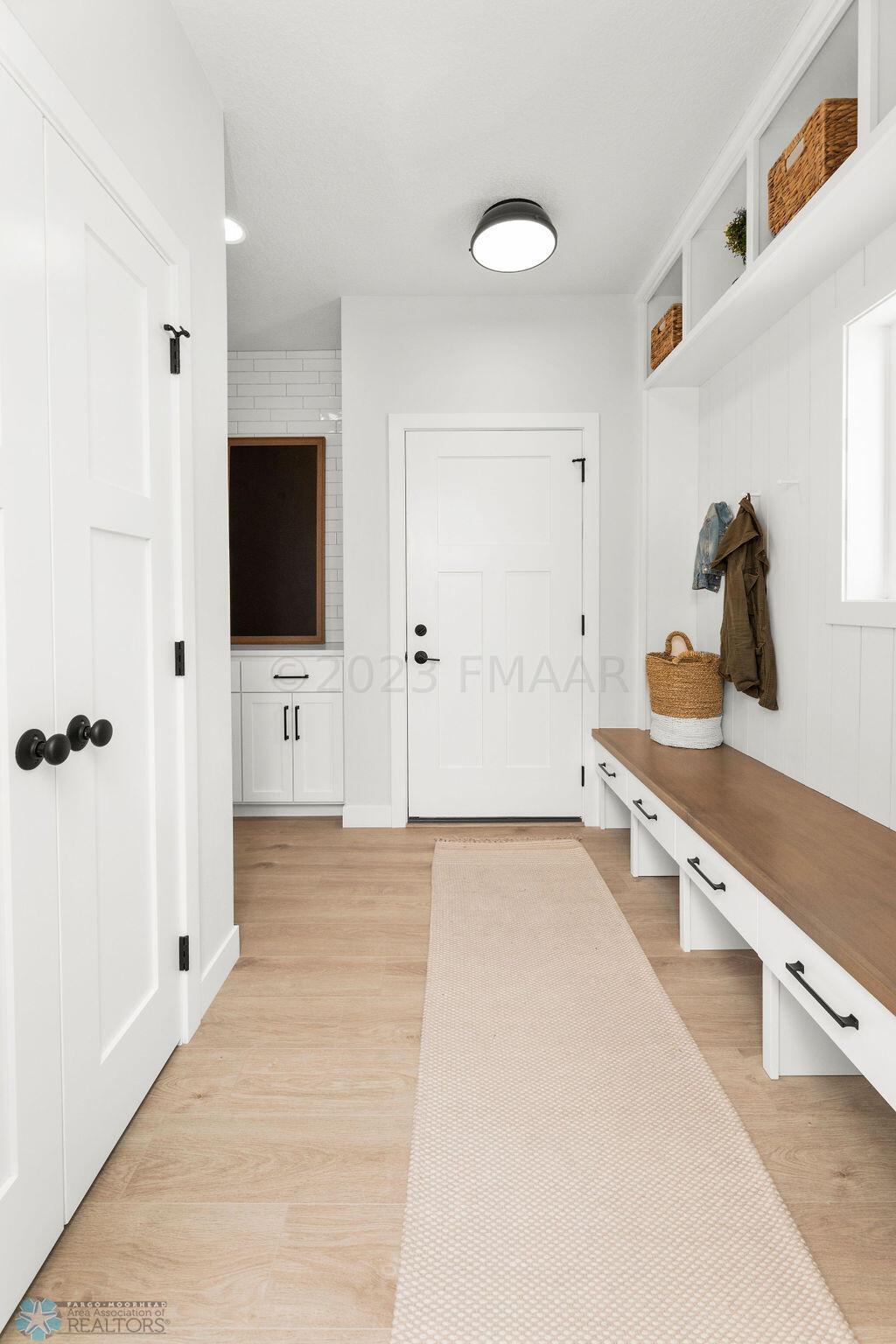 Mudroom closet + drop zone