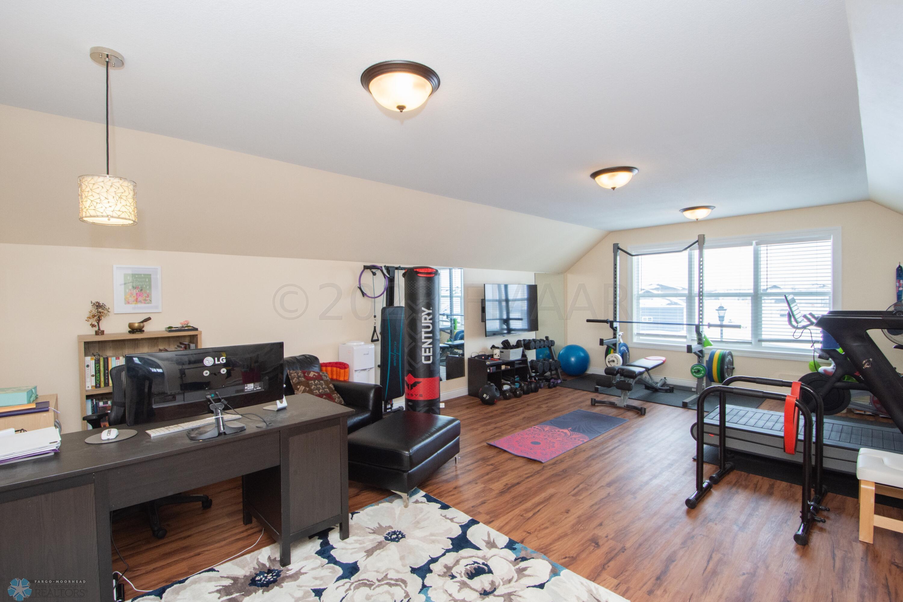 Flex space with vinyl plank flooring