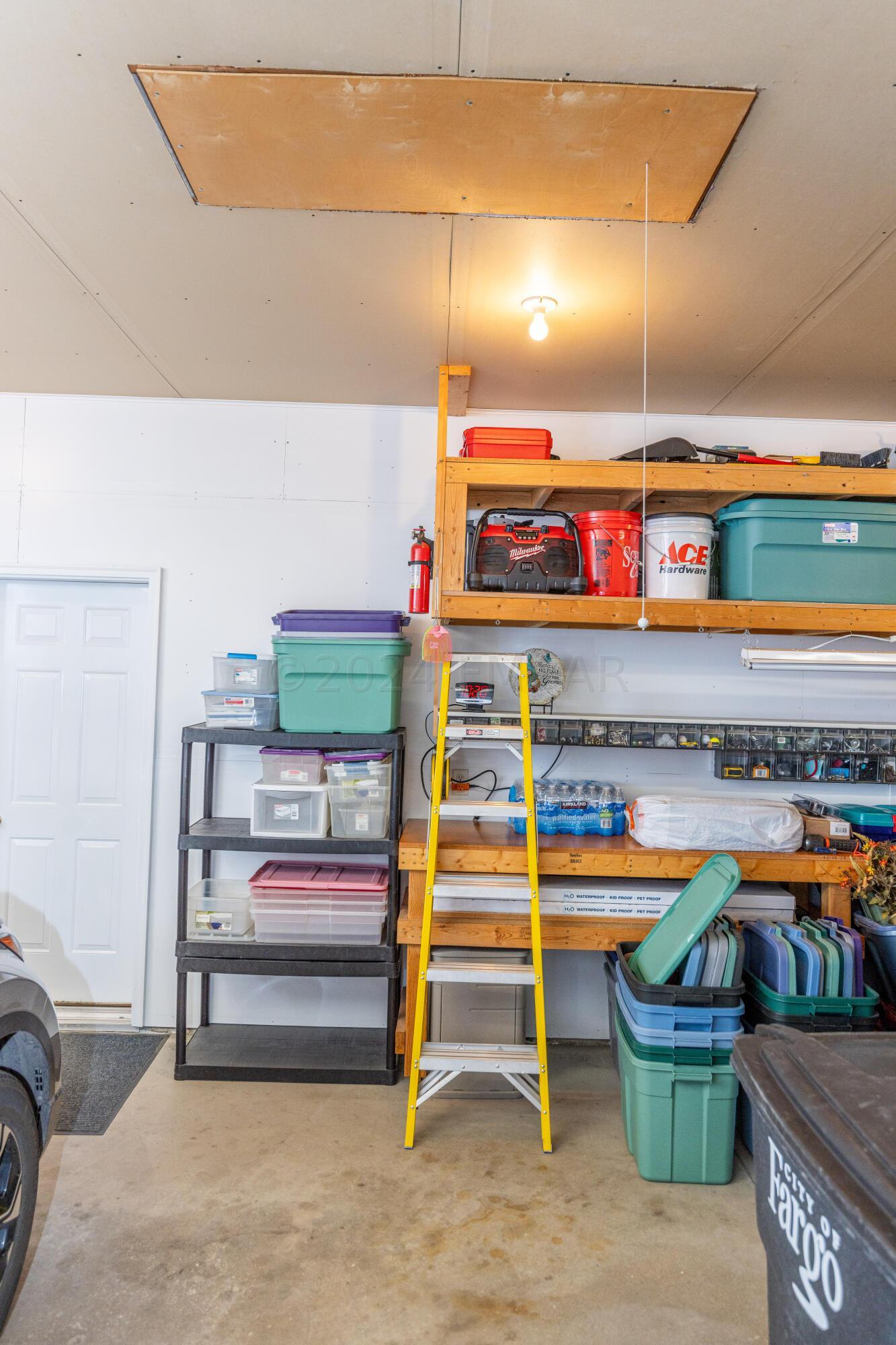 Garage attic storage