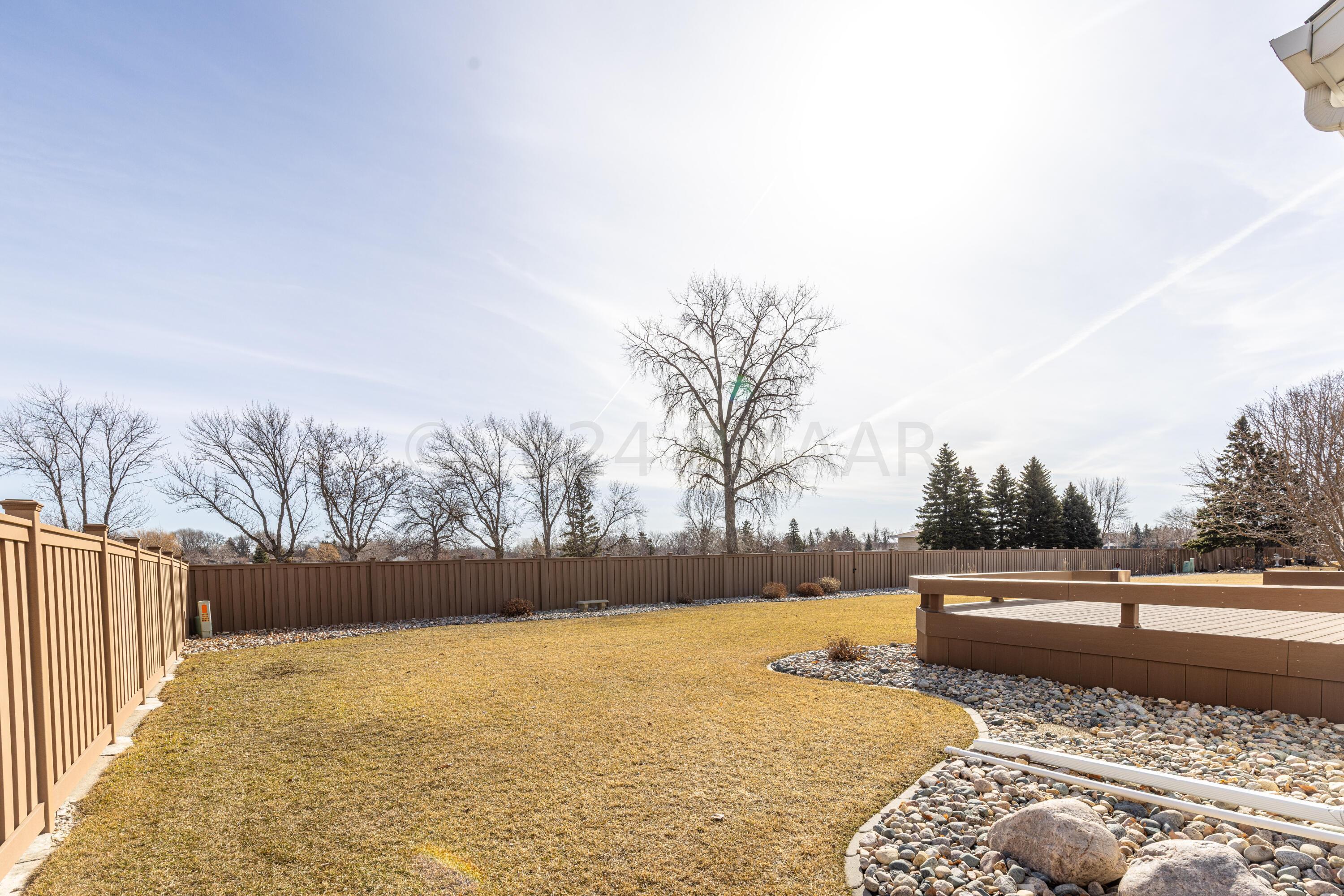 Yard partially fenced