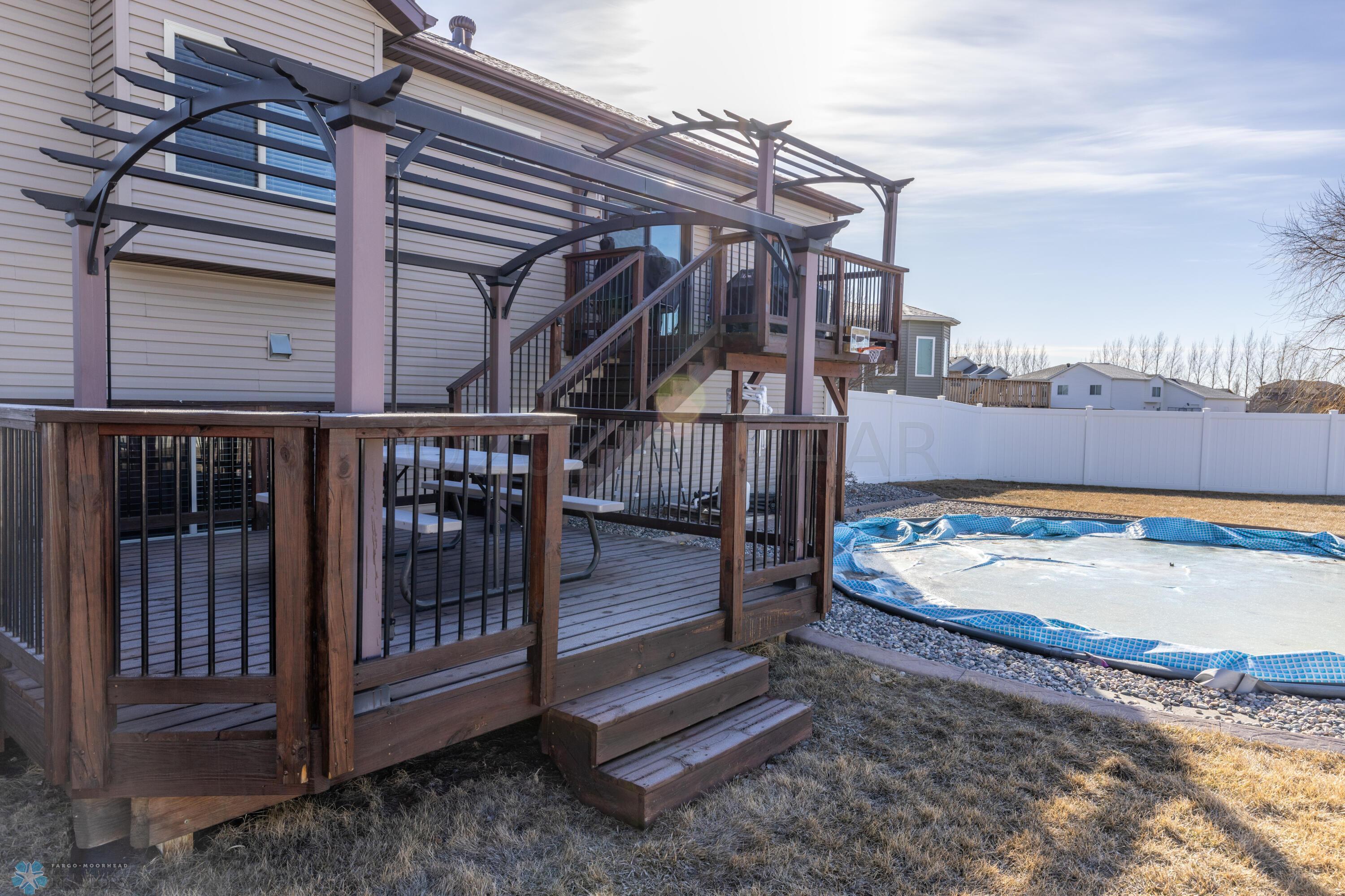 2 tiered deck with Pergolas