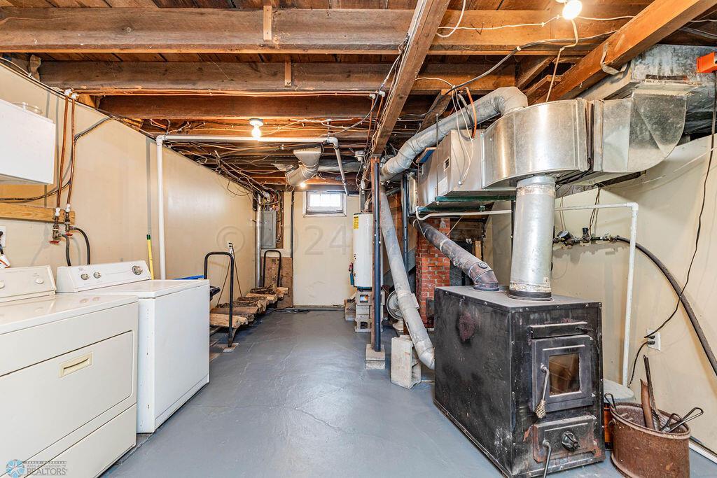 Basement w Wood Burning Backup Furnace