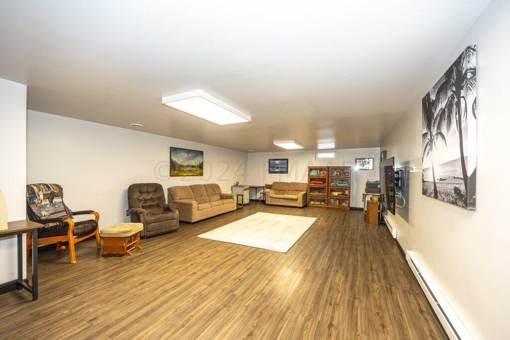 Large family room with new flooring