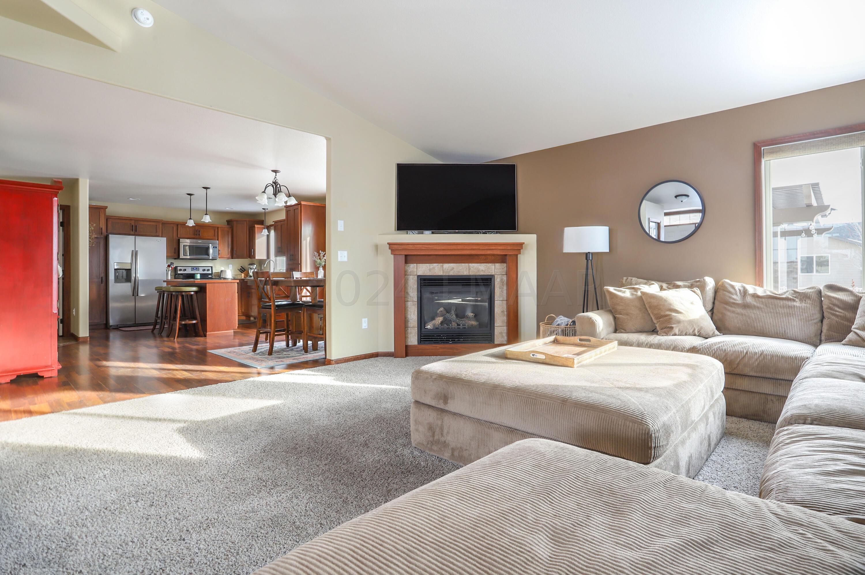 Living room /corner fireplace