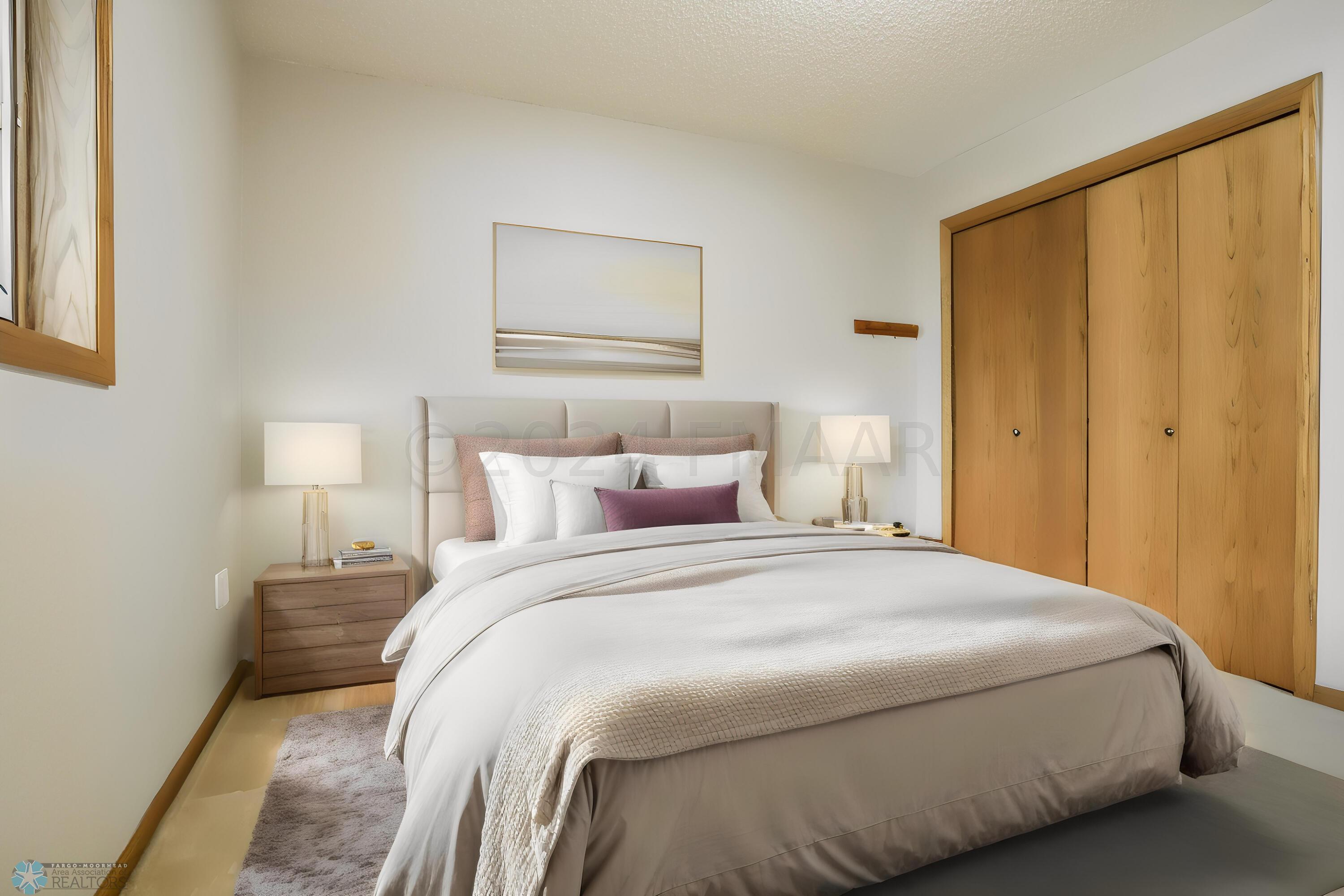 Virtually Staged upper bedroom