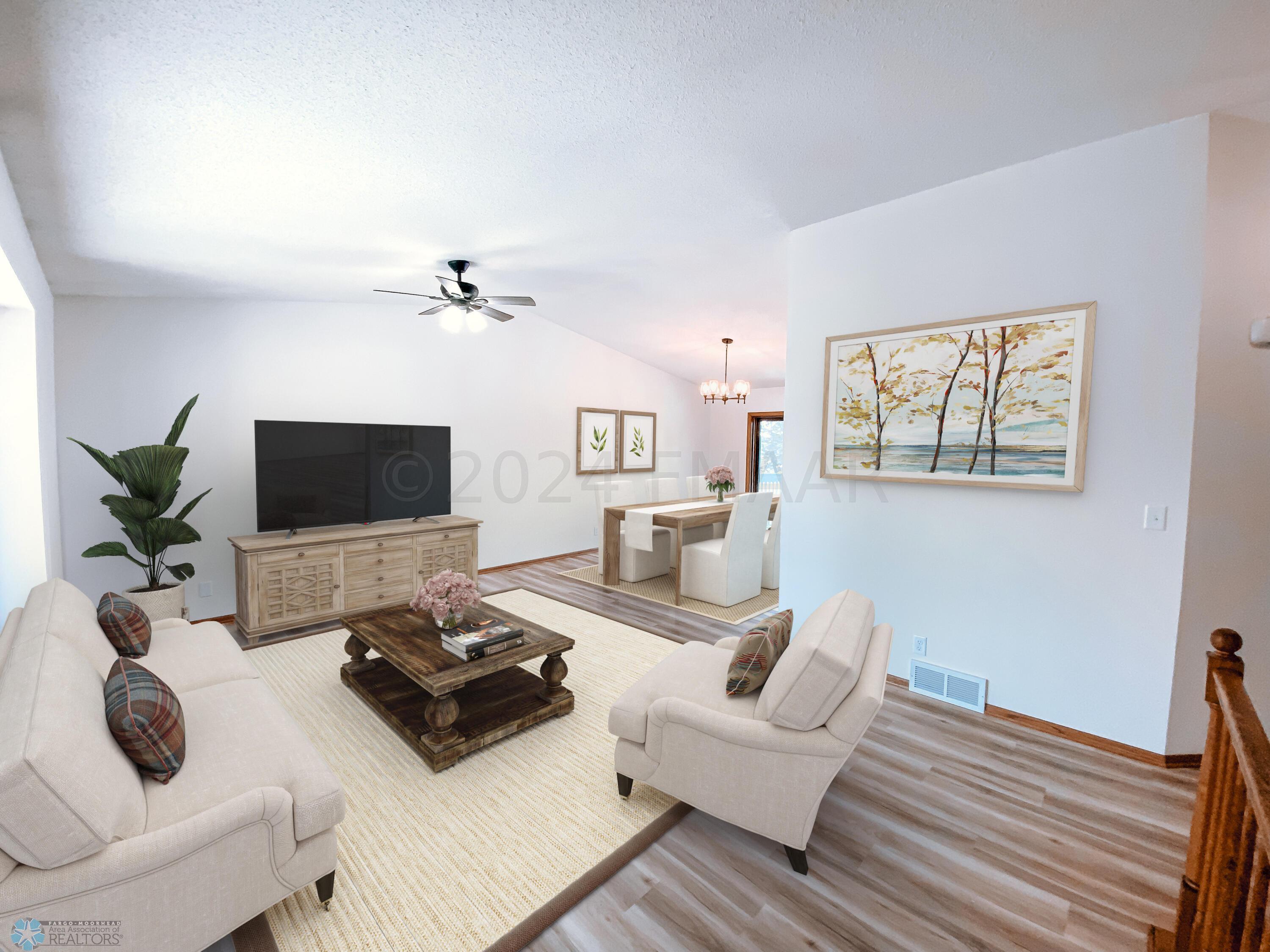 Virtually Staged Living/Dining Room