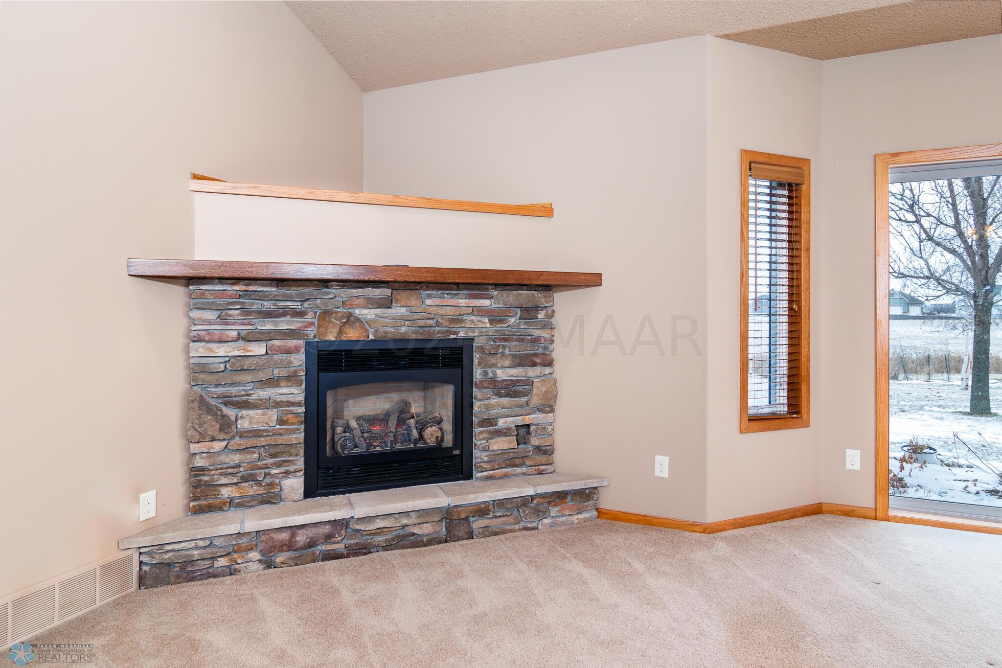 Fireplace in living area