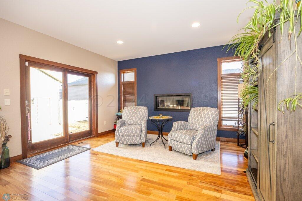 Family room with gas fireplace